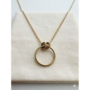 14K Gold Filled Karma Ring Pendant Necklace Minimalist Eternity Circle Chain